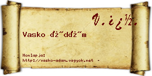 Vasko Ádám névjegykártya